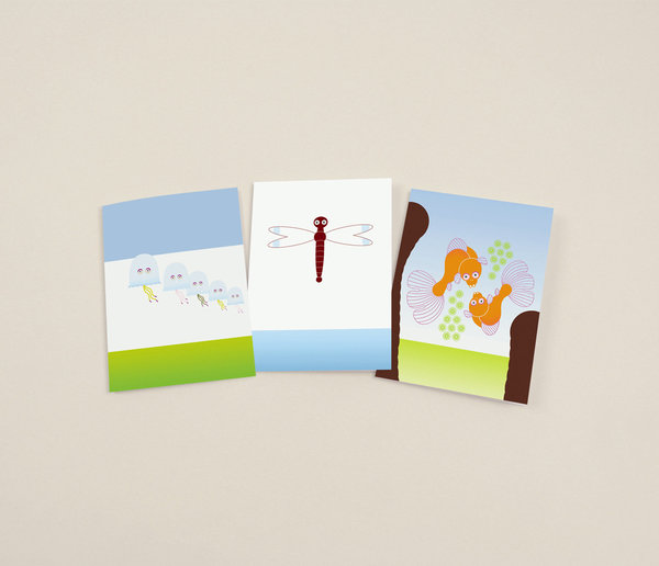 Grußkarten-Set "Tiere für Kinder" – 9 verschiedene Grußkarten in schöner Box