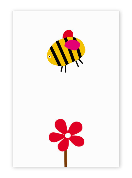 Postkarte "Biene" für Kinder