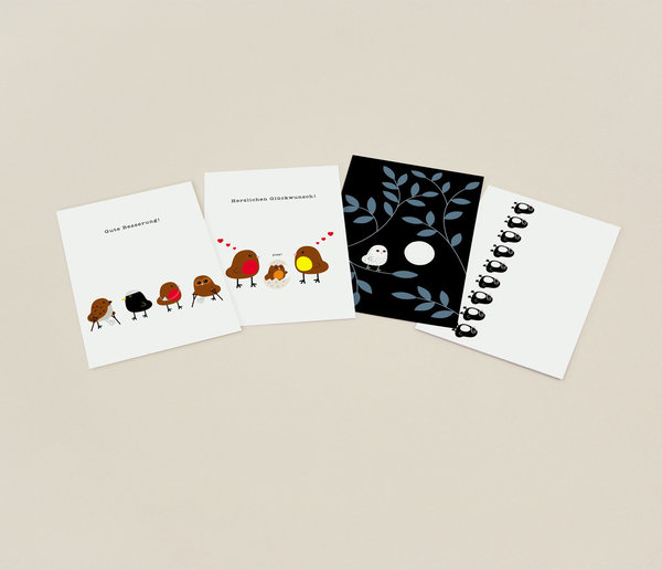 Postkarten-Set "Vögel" – 12 verschiedene Postkarten in Banderole