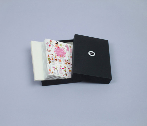 Grußkarten-Set "Einladung zum Kindergeburtstag – Mädchen" – 9 identische Einladungskarten in Box
