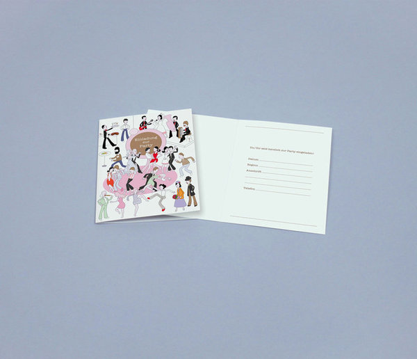Grußkarten-Set "Einladung zur Party" – 9 identische Einladungskarten in schöner Box