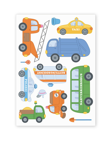 Postkarte "Autos" für Kinder