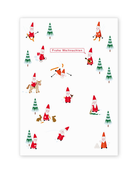 Postkarte "Weihnachten – Weihnachtsmänner"