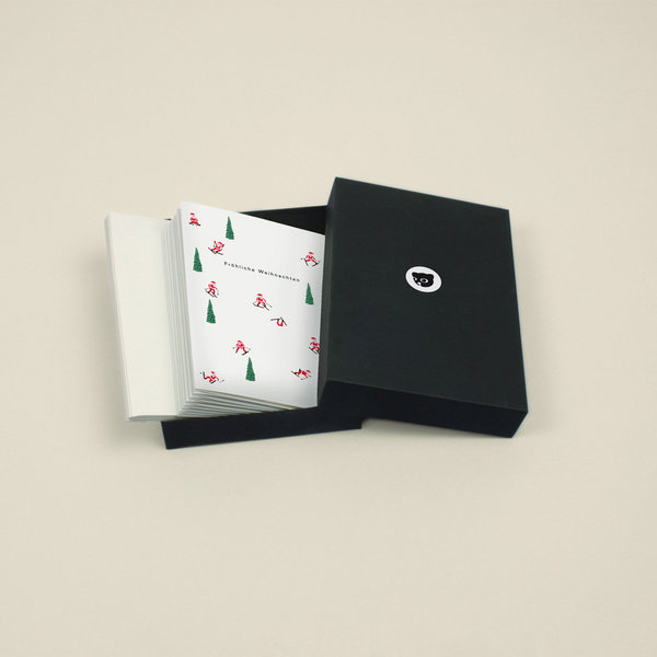 Grußkarten-Set "Weihnachten – Schneemänner im Schnee" – 9 identische Weihnachtskarten in schöner Box