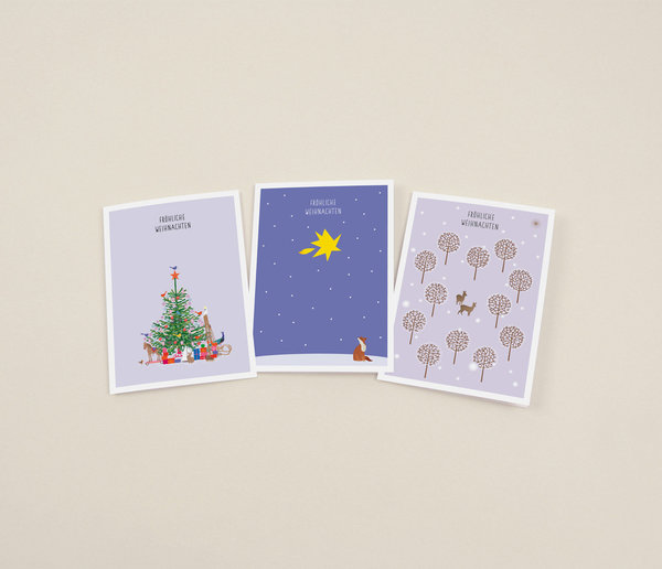 Grußkarten-Set "Weihnachten" – 9 hochwertige Weihnachtskarten mit Briefumschlägen in schöner Box