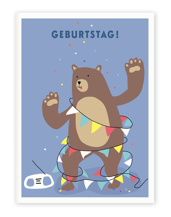 Klappkarte "Geburtstag" für Kinder – Einladungskarte  oder Glückwunschkarte mit Briefumschlag