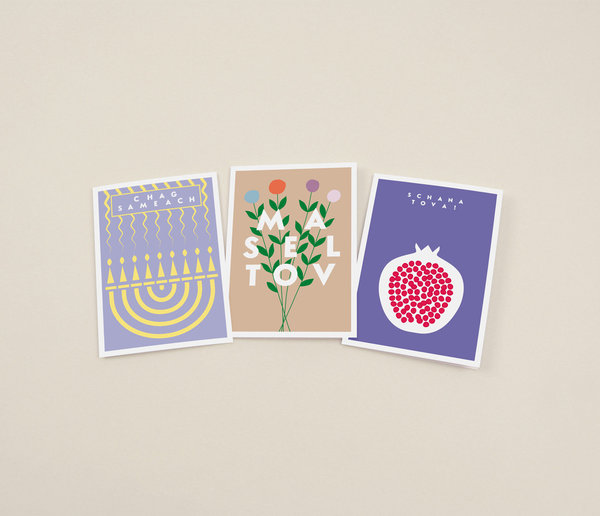 Grußkarten-Set "Jüdische Feste" – 9 hochwertige Klappkarten mit Briefumschlägen in schöner Box